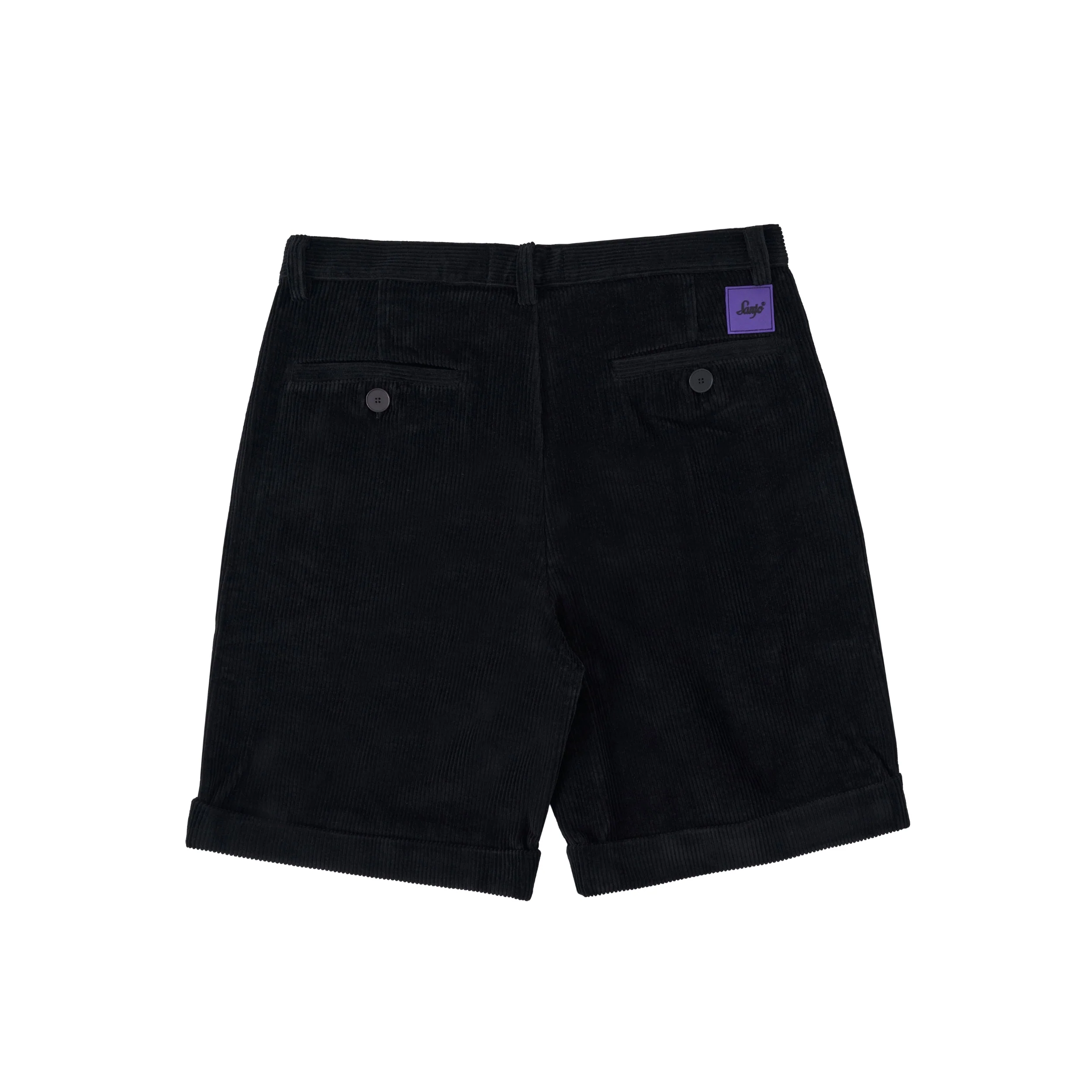 Sanjo Corduroy Boxy Shorts // Black - Image 4