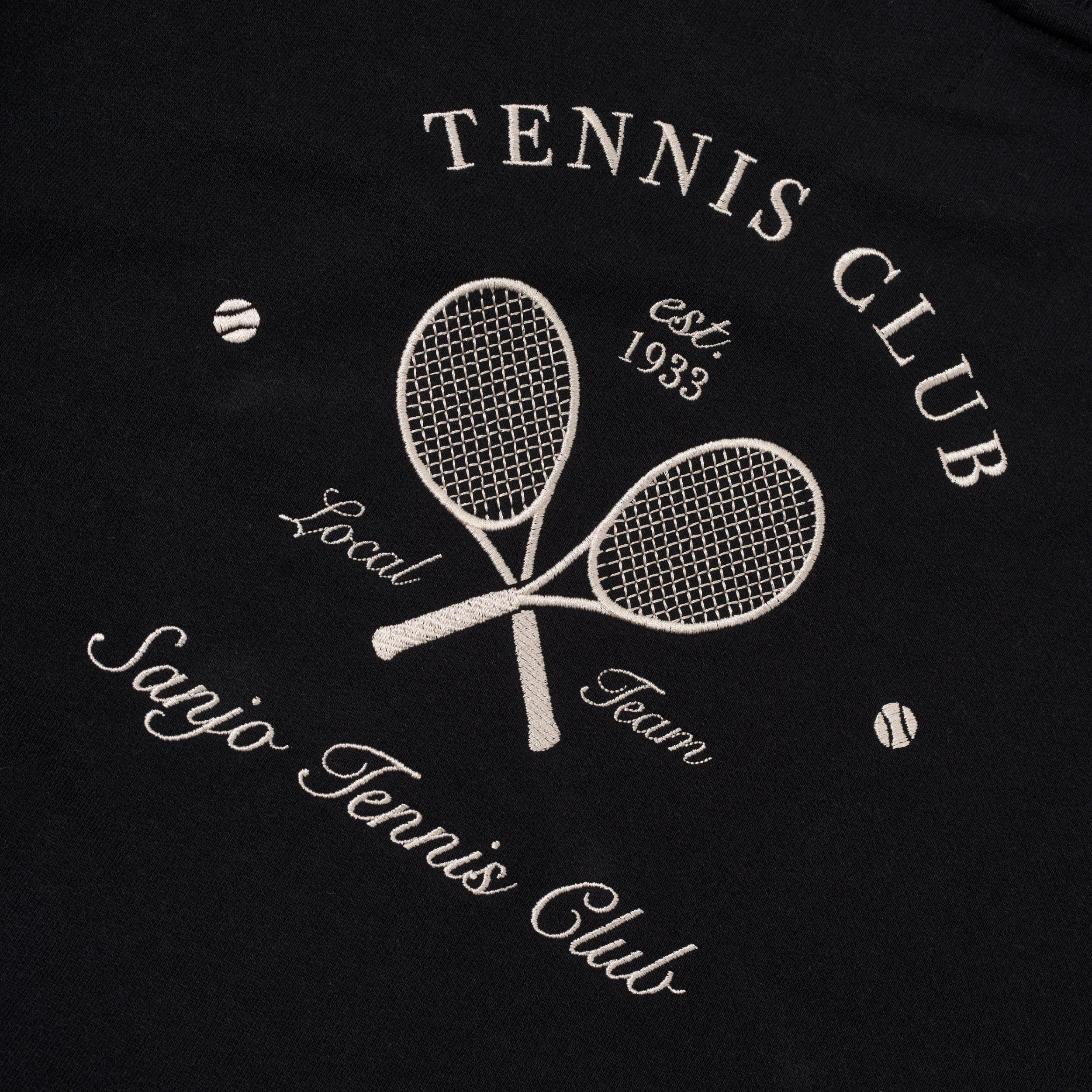 Sanjo Embroidery Tennis Club Sweater // Black - Image 2