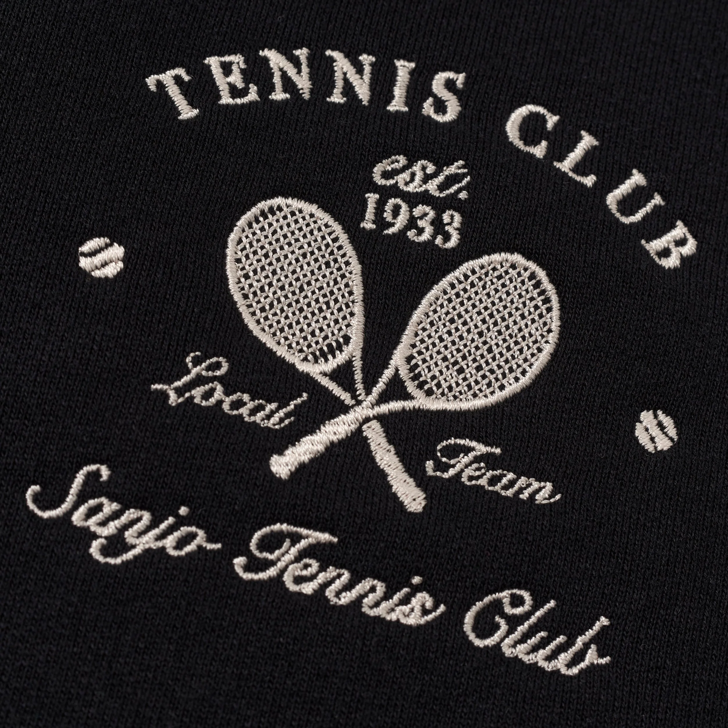 Sanjo Embroidery Tennis Club Sweater // Black - Image 4