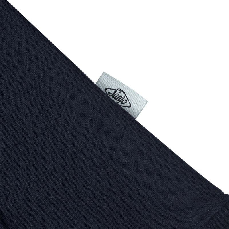Sanjo Flocked Logo Hoodie // Navy - Image 3