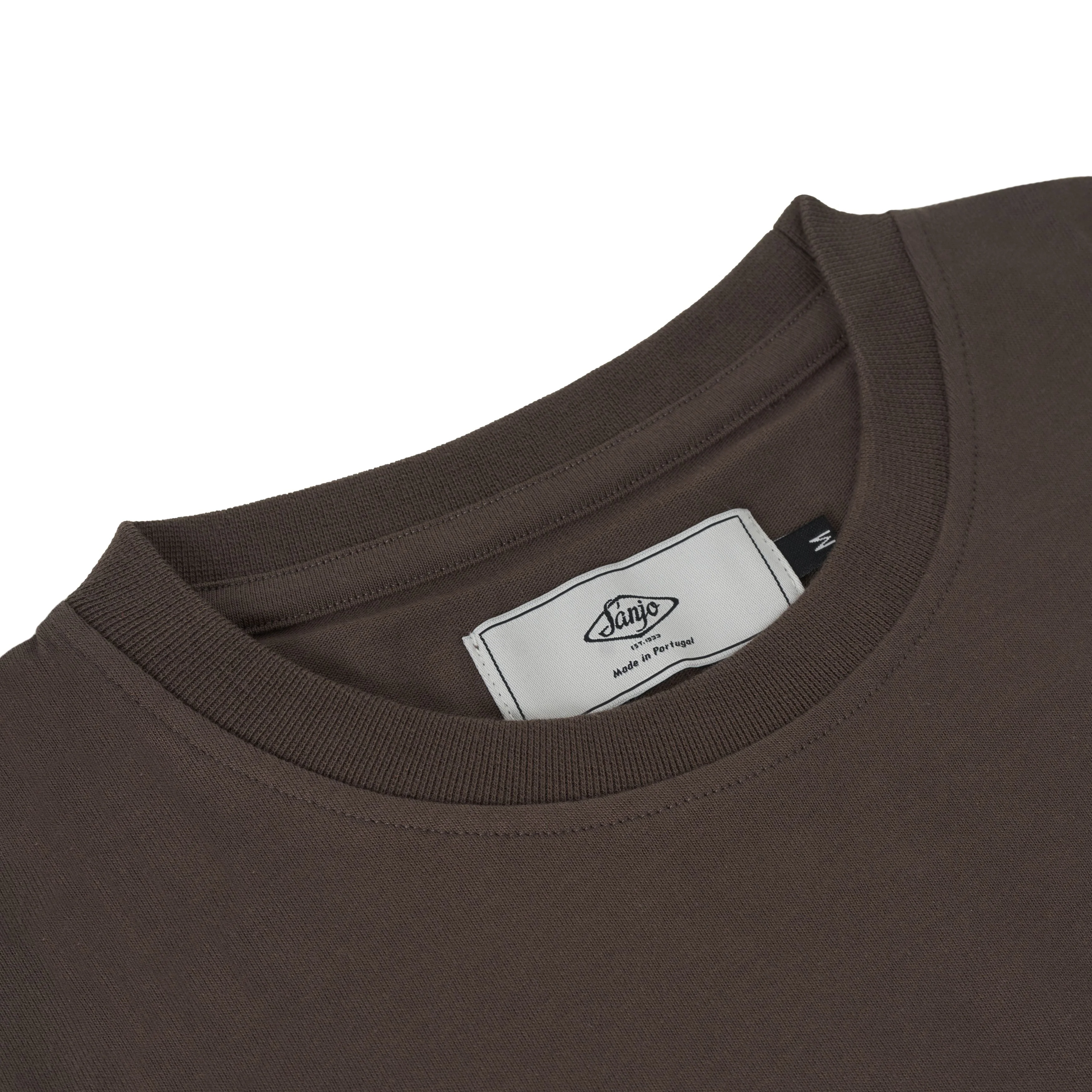 Sanjo Flocked Logo T-shirt //  Brown - Image 3