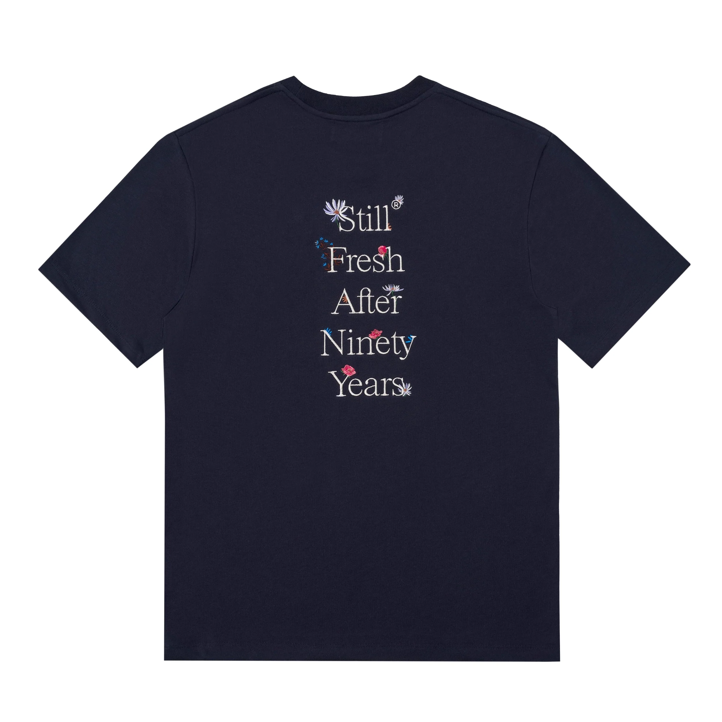 Sanjo Wild Flower T-shirt // Navy - Image 4