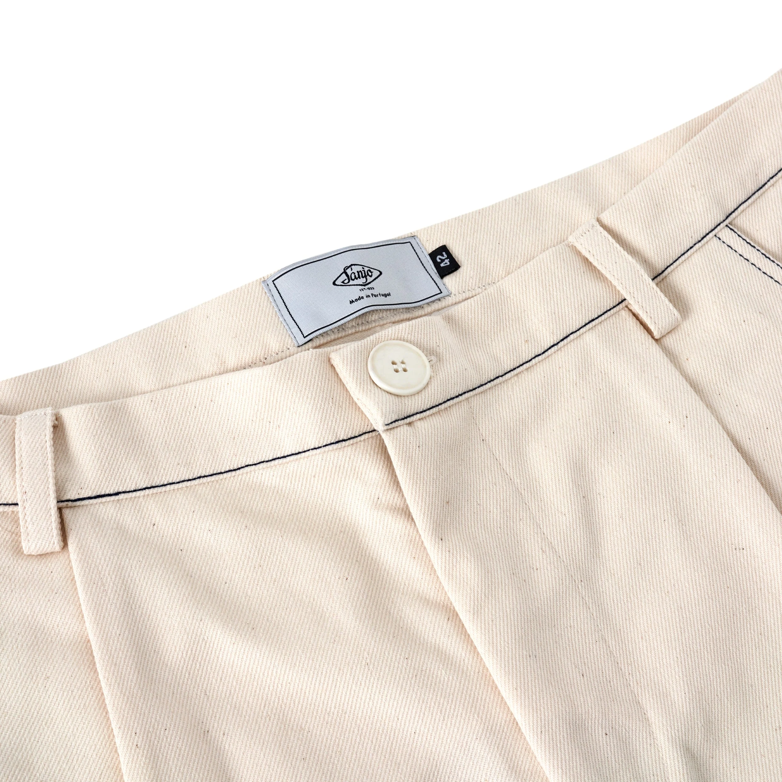 Sanjo Contrast Work Shorts // Ecru - Image 4