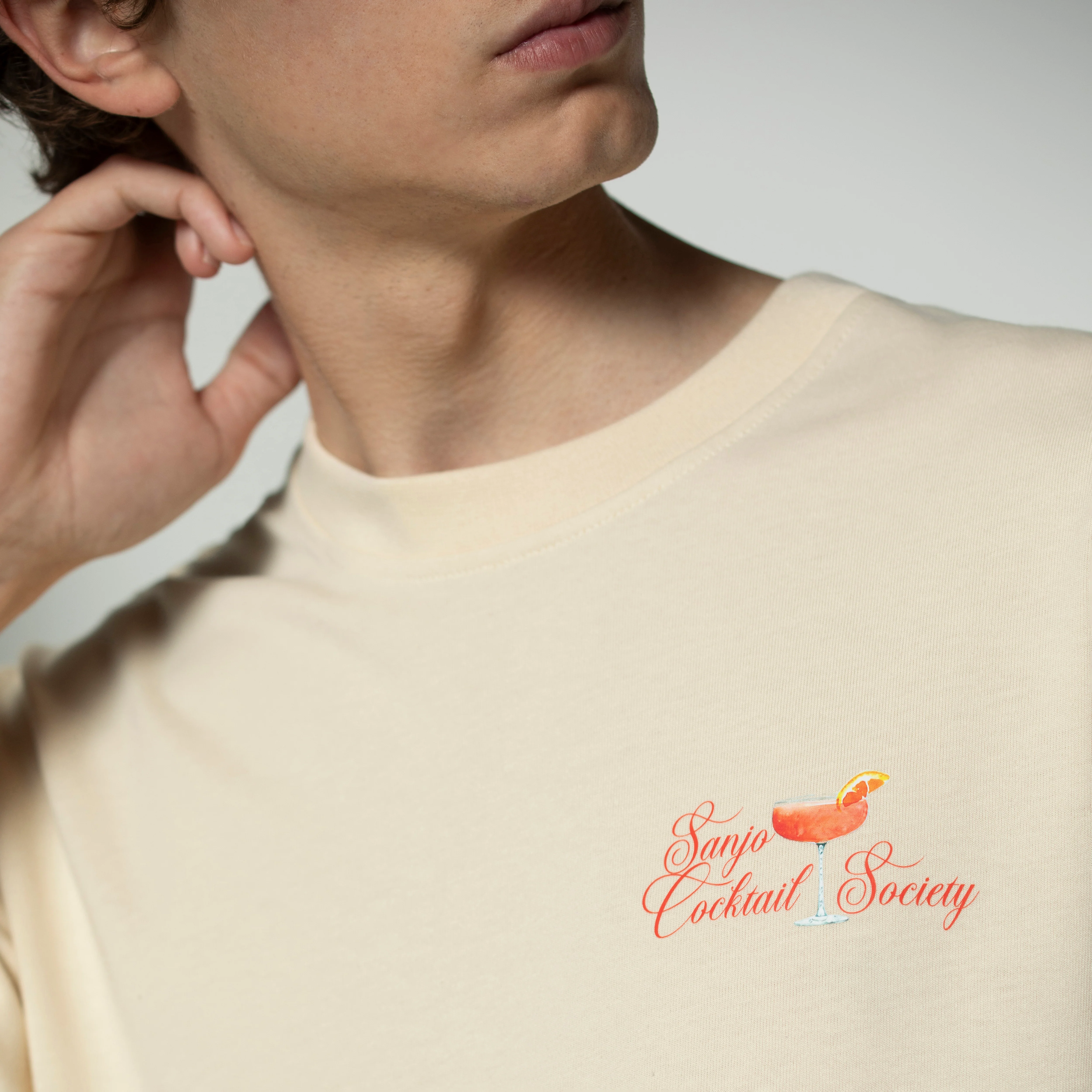 Sanjo Cocktail Society T-shirt // Ecru - Image 2