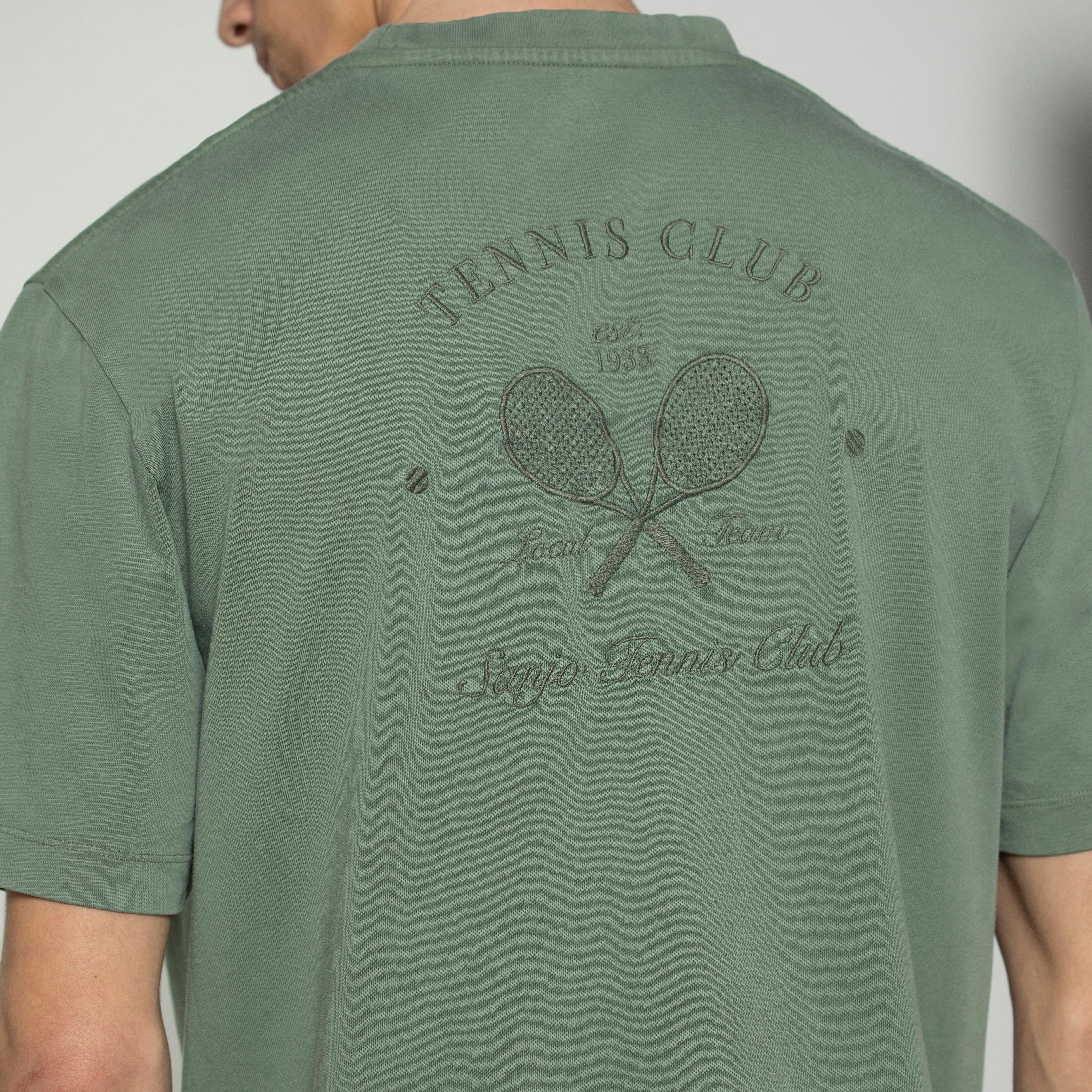 Sanjo Faded Tennis Club T-shirt // Bottle - Image 10