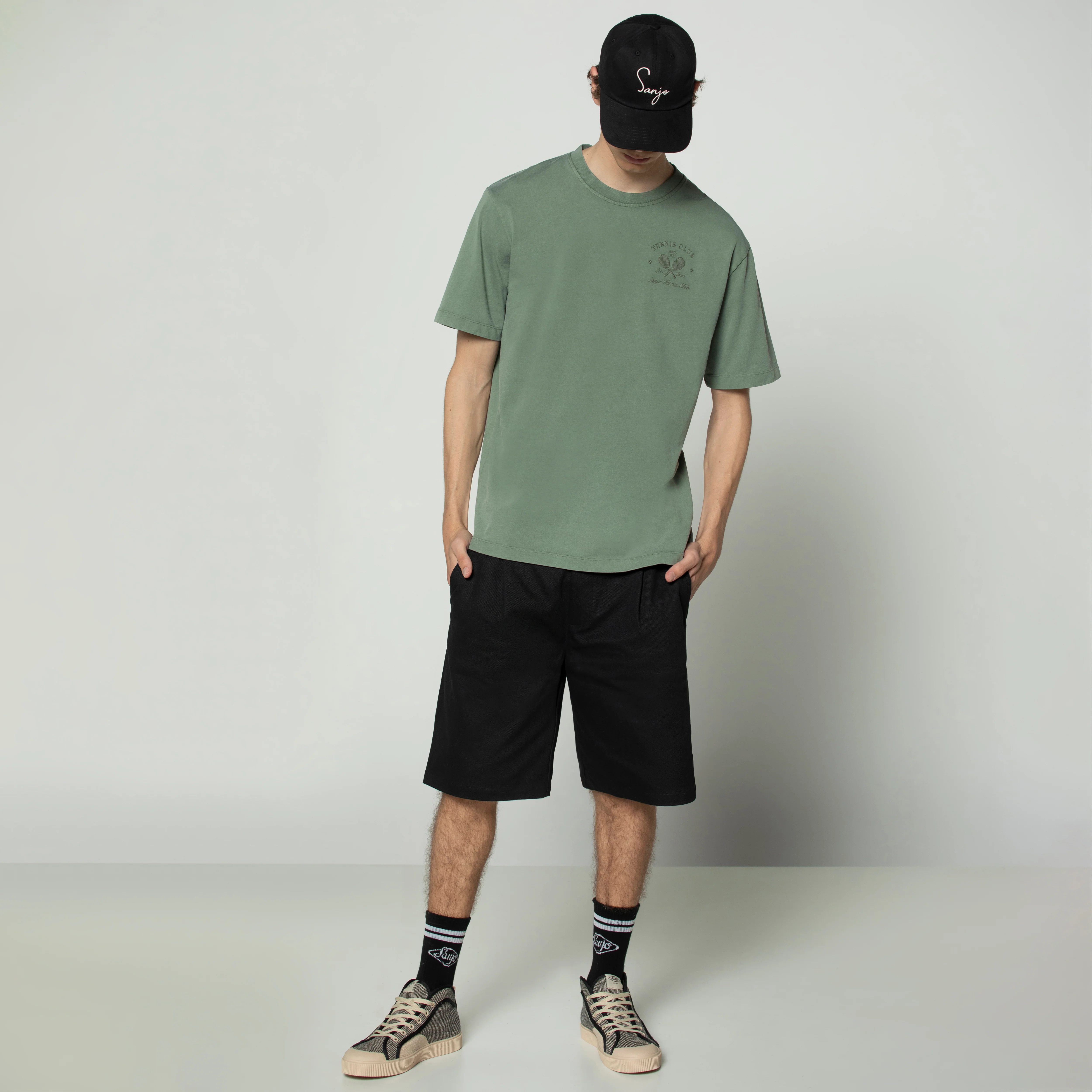 Sanjo Faded Tennis Club T-shirt // Bottle - Image 11
