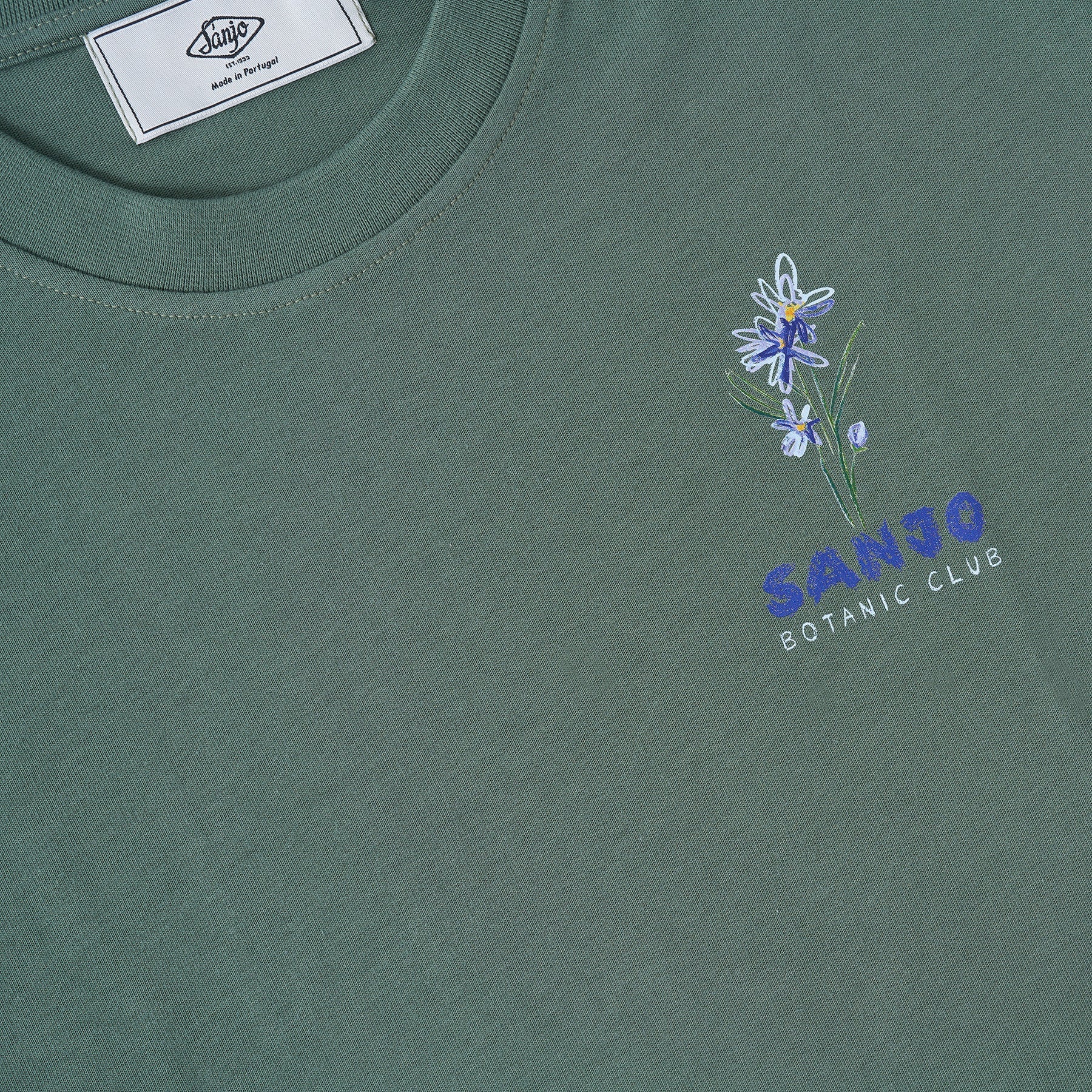 Sanjo Floral Water Print T-shirt // Green - Image 5