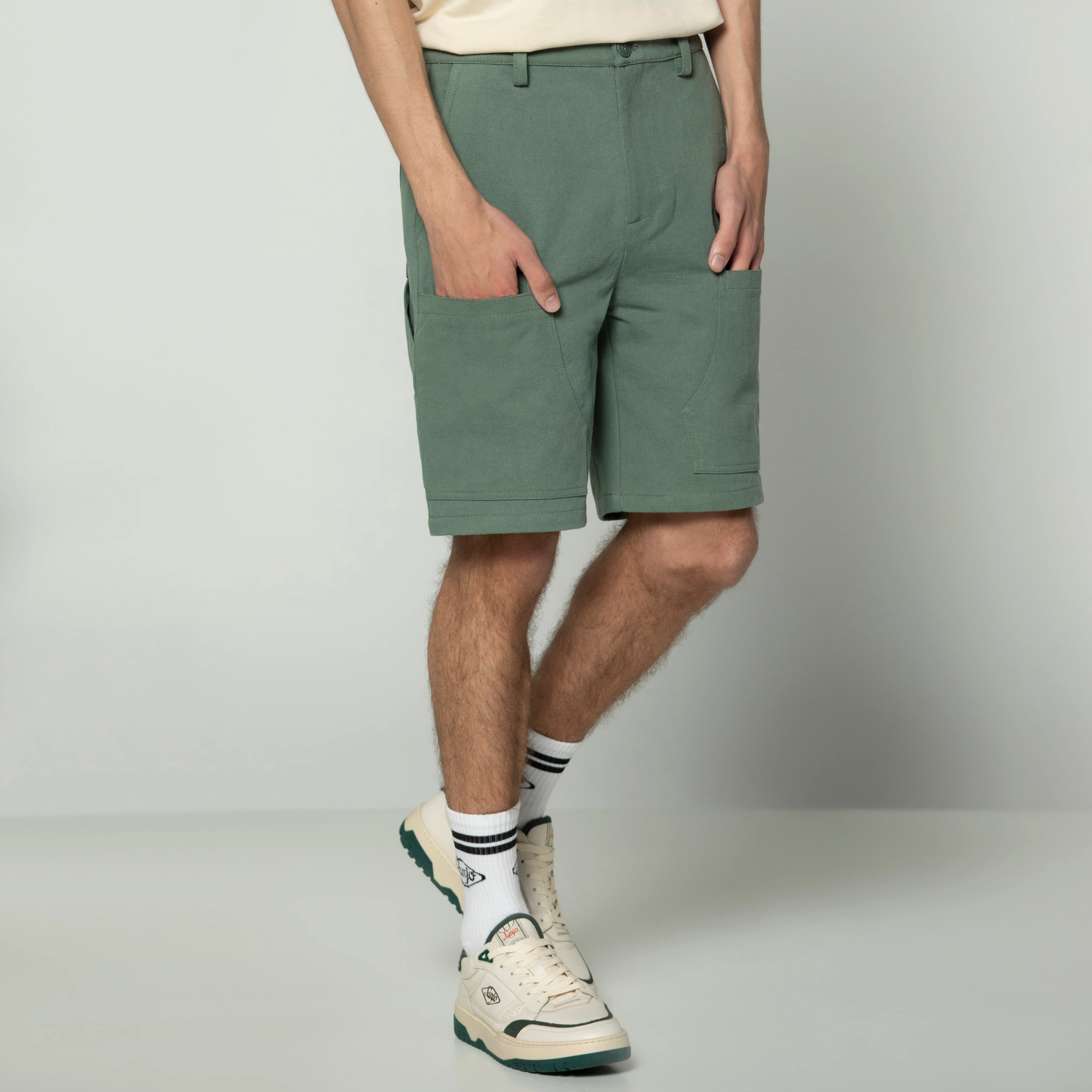 Sanjo Workwear Detail Shorts // Green - Image 5