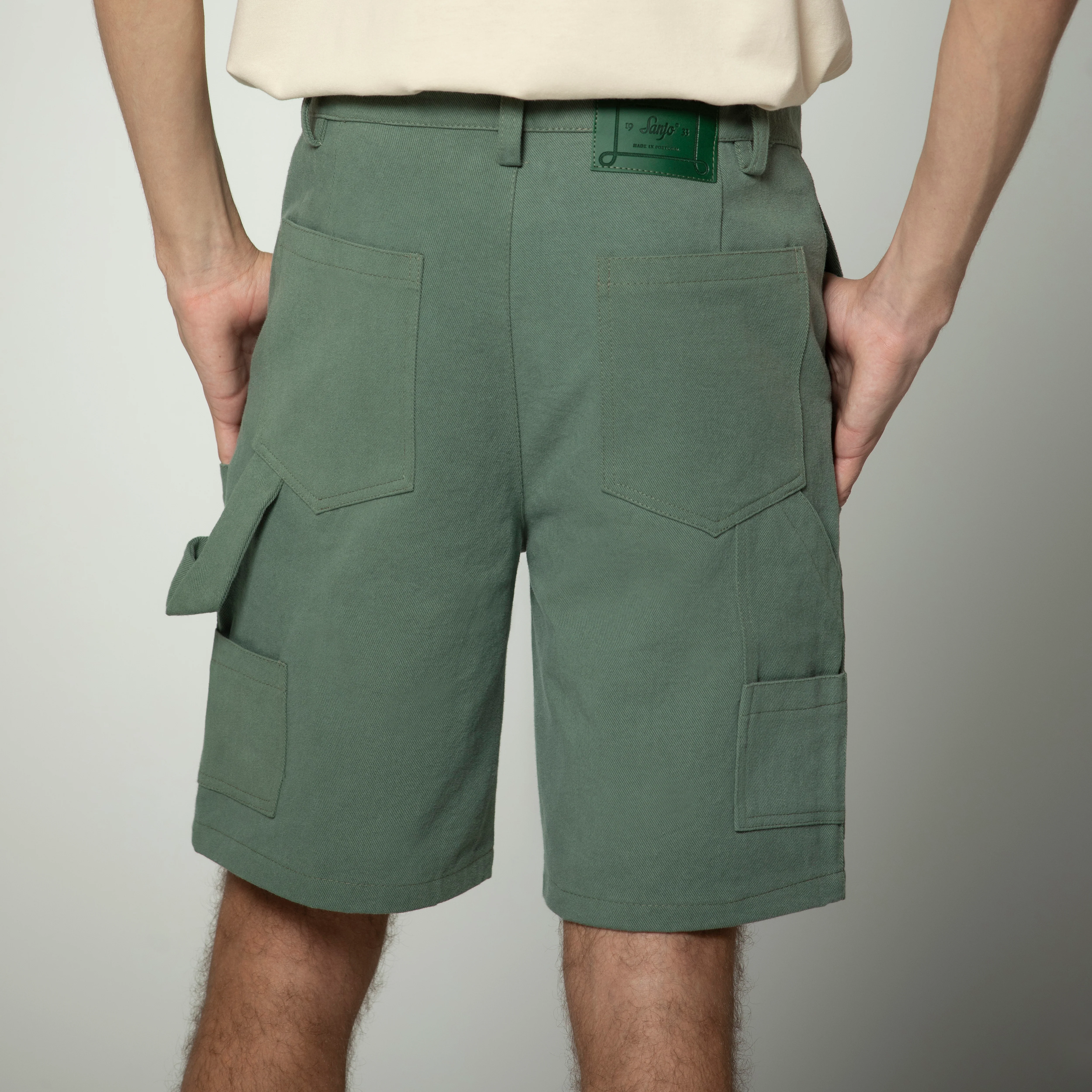 Sanjo Workwear Detail Shorts // Green - Image 8